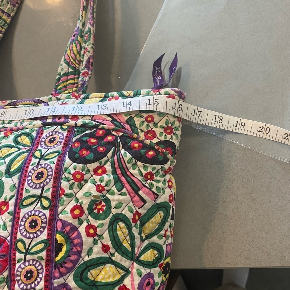 Vera Bradley quilted Floral paisley pink purple Patterned Tote Bag grandmacore - Picture 14 of 15